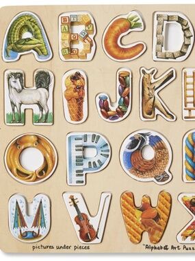 Melissa & Doug Wooden Alphabet Art Puzzle